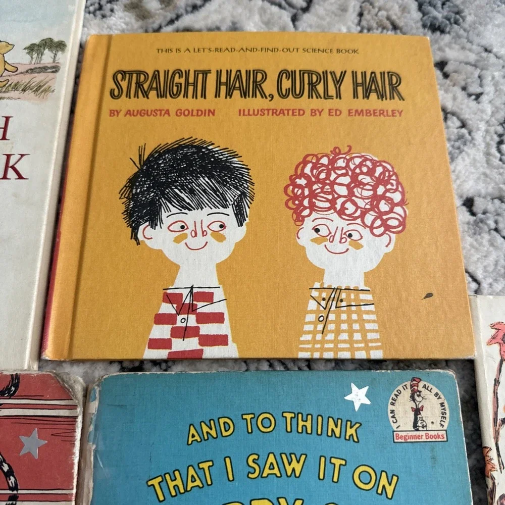 1960s Children's Vintage Beginner Books Lot of 5 Hardcover Pooh Dr Seuss As Is